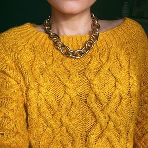 J CREW gold chunky chain choker necklace